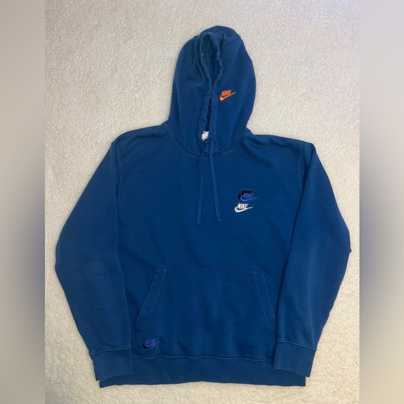 Nike Sportwear Essentials Futura Pullover Hoodie Blue Men’s Sweatshirt XXL - Picture 1 of 6